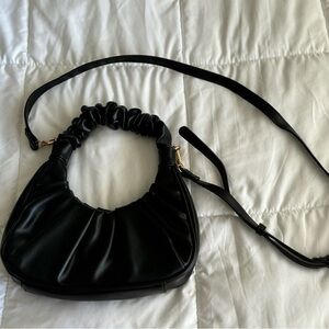 Black Faux Leather Handbag/Crossbody